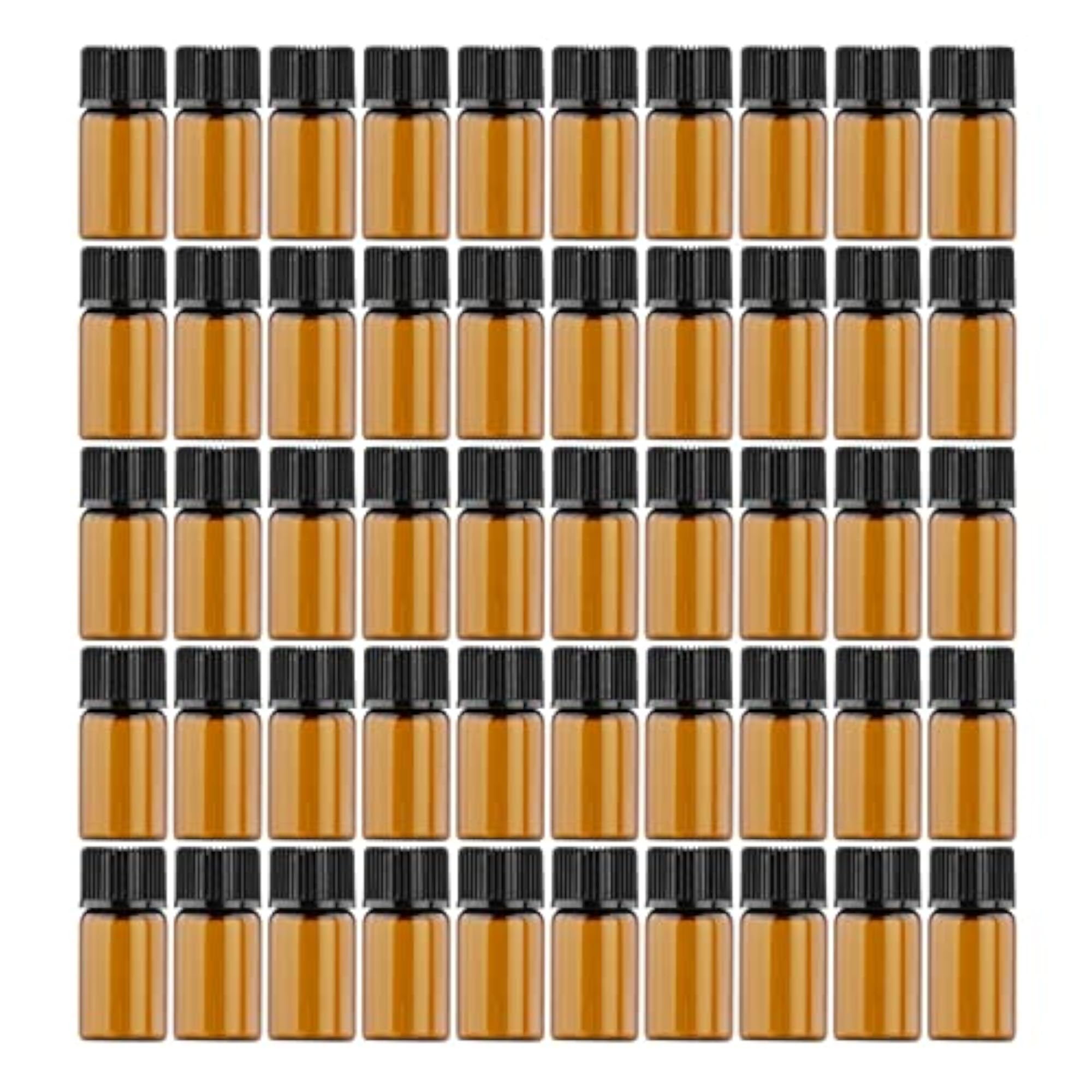 Amber Mini Glass Bottle for Aromatherapy, 50X
